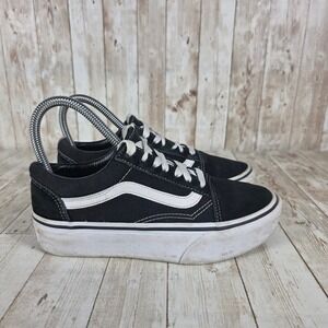 Vans‎ Old Skool Platform Sneakers Low Top Skate Shoes Black White Size 5